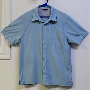 The north face pale blue,  men's short sleeves Casual Shirt ,  size Large